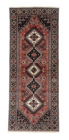 83X203 Tapete Yalameh Oriental Passadeira Preto/Vermelho Escuro (Lã, Pérsia/Irão) Carpetvista