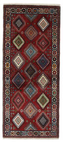  Yalameh Χαλι 84X192 Περσικό Μαλλινο Μαύρα/Σκούρο Κόκκινο Μικρό Carpetvista