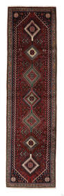  Oosters Abadeh Vloerkleed 85X298 Tapijtloper Zwart/Donkerrood Wol, Perzië/Iran Carpetvista