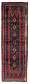 90X270 Dywan Afszar Orientalny Chodnikowy Czarny/Ciemnoczerwony (Wełna, Persja/Iran) Carpetvista
