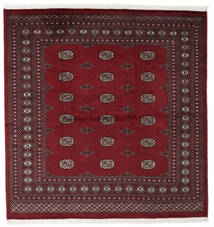 210X210 絨毯 オリエンタル パキスタン ブハラ 2Ply 正方形 ブラック/ダークレッド (ウール, パキスタン) Carpetvista