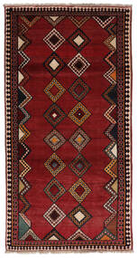  Oriental Qashqai Fine Rug 104X200 Black/Dark Red Wool, Persia/Iran Carpetvista