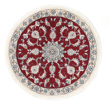 Nain Rug Rug Ø 100 Round Dark Red/Beige Wool, Persia/Iran Carpetvista