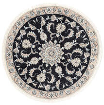  Oriental Nain Rug Ø 97 Round Black/Orange Wool, Persia/Iran Carpetvista