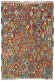 Tapete Oriental Kilim Afegão Old Style 200X294 Castanho/Vermelho Escuro (Lã, Afeganistão)