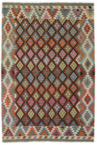 203X296 Kelim Afghan Old Style Matot Matto Itämainen Tummanpunainen/Musta (Villa, Afganistan) Carpetvista