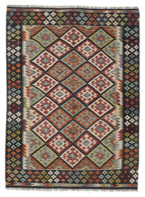 絨毯 オリエンタル キリム アフガン オールド スタイル 147X198 ブラック/茶色 (ウール, アフガニスタン)