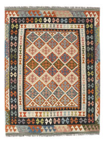 絨毯 オリエンタル キリム アフガン オールド スタイル 148X197 茶色/ブラック (ウール, アフガニスタン)