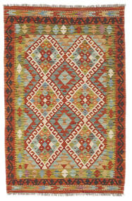  Kelim Afghan Old Style Matot 98X150 Villamatto Ruskea/Tummanpunainen Pieni Matto Carpetvista