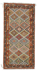 97X198 絨毯 キリム アフガン オールド スタイル オリエンタル 茶色/ダークイエロー (ウール, アフガニスタン) Carpetvista