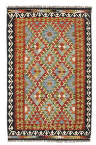  Orientalsk Kelim Afghan Old Style Teppe 93X145 Mørk Rød/Svart Ull, Afghanistan Carpetvista