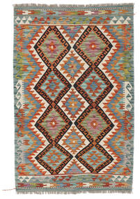  キリム アフガン オールド スタイル 絨毯 99X150 ウール 茶色/グリーン 小 Carpetvista