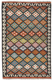  キリム アフガン オールド スタイル 絨毯 104X160 ウール ブラック/茶色 小 Carpetvista