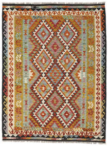  Kilim Afegão Old Style Tapete 146X190 Lã Castanho/Vermelho Escuro Pequeno Carpetvista