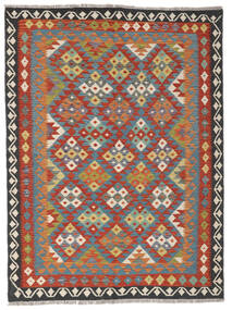 Kelim Afghan Old Style Matot Matto 149X200 Tummanpunainen/Musta Villa, Afganistan Carpetvista