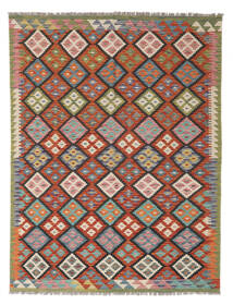  152X195 Kelim Afghan Old Style Matot Matto Ruskea/Tummanpunainen Afganistan Carpetvista