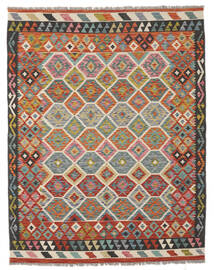 Kelim Afghan Old Style Matot Matto 153X197 Ruskea/Tummanpunainen Villa, Afganistan Carpetvista