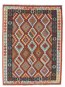  Kilim Afegão Old Style Tapete 150X200 Lã Vermelho Escuro/Preto Pequeno Carpetvista