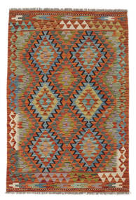  Kilim Afegão Old Style Tapete 103X148 Lã Castanho/Vermelho Escuro Pequeno Carpetvista