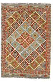 Kelim Afghan Old Style Matot 122X182 Ruskea/Tummanpunainen Carpetvista