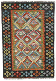 107X152 絨毯 オリエンタル キリム アフガン オールド スタイル ブラック/ダークイエロー (ウール, アフガニスタン) Carpetvista