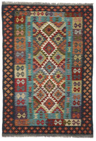 Dywan Orientalny Kilim Afgan Old Style 126X180 Czarny/Ciemnoczerwony (Wełna, Afganistan)