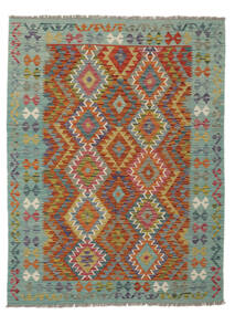 絨毯 キリム アフガン オールド スタイル 152X195 茶色/ダークグリーン (ウール, アフガニスタン)