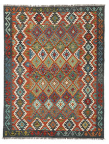 Kelim Afghan Old Style Teppe 152X198 Svart/Mørk Rød Ull, Afghanistan Carpetvista
