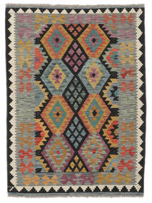 Kelim Afghan Old Stil Teppich 129X176 Braun/Schwarz Wolle, Afghanistan Carpetvista