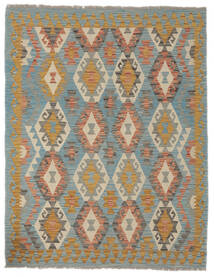  153X195 Kelim Afghan Old Stil Teppich Braun/Grün Afghanistan Carpetvista