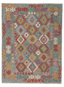  148X199 Kelim Afghan Old Stil Teppich Braun/Dunkelgrün Afghanistan Carpetvista