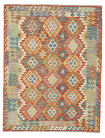 156X200 絨毯 キリム アフガン オールド スタイル オリエンタル グリーン/オレンジ (ウール, アフガニスタン) Carpetvista