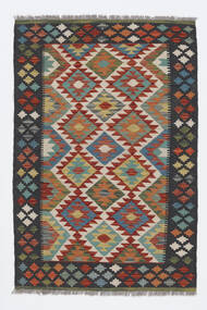 100X154 Kelim Afghan Old Style Matot Matto Itämainen Musta/Tummanpunainen (Villa, Afganistan) Carpetvista