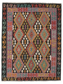 絨毯 オリエンタル キリム アフガン オールド スタイル 153X196 ダークレッド/ブラック (ウール, アフガニスタン)