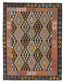 絨毯 オリエンタル キリム アフガン オールド スタイル 151X193 茶色/ブラック (ウール, アフガニスタン)