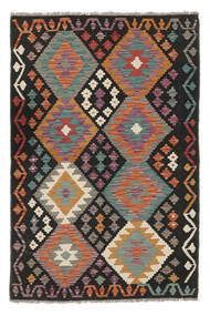 122X181 Tapete Kilim Afegão Old Style Oriental Preto/Castanho (Lã, Afeganistão) Carpetvista
