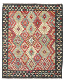  Kilim Afghan Old Style Alfombra 161X196 De Lana Verde/Negro Carpetvista