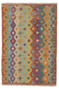  Kilim Afegão Old Style Tapete 97X142 Lã Castanho/Verde Pequeno Carpetvista