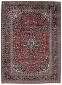 Tapete Oriental Kashan 249X351 Preto/Vermelho Escuro (Lã, Pérsia/Irão)