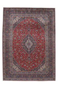 Keshan Teppich 296X408 Schwarz/Dunkelrot Großer Wolle, Persien/Iran Carpetvista
