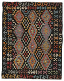  Kilim Afghan Old Style Rug 150X192 Wool Black/Brown Small Carpetvista