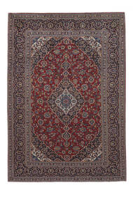  Orientalischer Keshan Teppich 251X363 Schwarz/Dunkelrot Großer Wolle, Persien/Iran Carpetvista