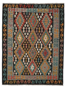 絨毯 キリム アフガン オールド スタイル 153X200 ブラック/茶色 (ウール, アフガニスタン)