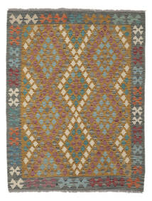 絨毯 オリエンタル キリム アフガン オールド スタイル 123X165 茶色/グリーン (ウール, アフガニスタン)