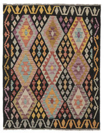  Kilim Afghan Old Style Rug 129X164 Wool Black/Brown Small Carpetvista