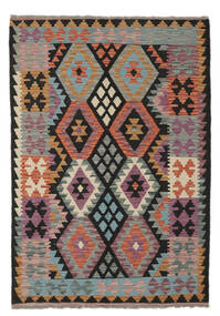 131X185 絨毯 オリエンタル キリム アフガン オールド スタイル ダークレッド/ブラック (ウール, アフガニスタン) Carpetvista