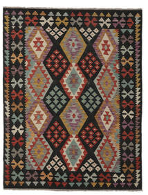 154X200 Tapis D'orient Kilim Afghan Old Style Noir/Marron (Laine, Afghanistan) Carpetvista