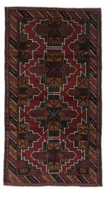 108X199 Belutsch Teppich Orientalischer Schwarz/Dunkelrot (Wolle, Afghanistan) Carpetvista