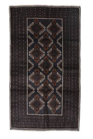 絨毯 バルーチ 111X194 ブラック/茶色 (ウール, アフガニスタン)