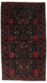 絨毯 バルーチ 107X185 ブラック/ダークレッド (ウール, アフガニスタン)